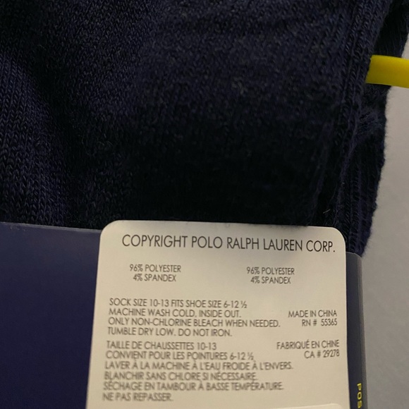 Polo Ralph Lauren Sport Socks - 6 pairs - Navy Blue - NEW - Picture 2 of 4